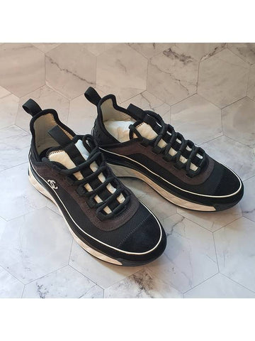 Mixed fiber sneakers black white gold - CHANEL - BALAAN 1