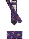 GG Rhombus Jacquard Silk Tie Blue - GUCCI - BALAAN 4