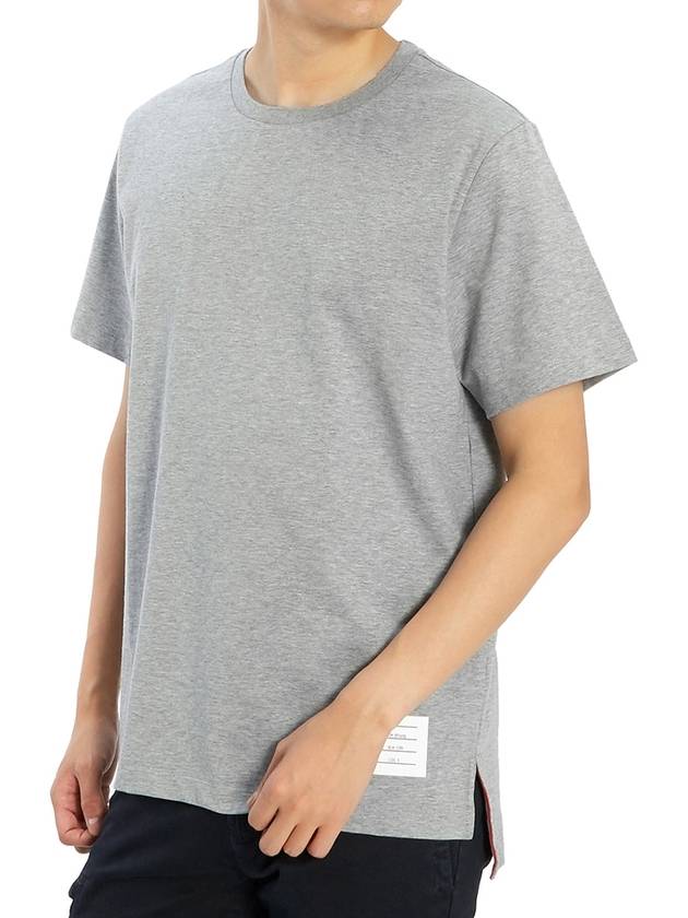 Men's Side Slit Relaxed Short Sleeve T-Shirt Light Grey - THOM BROWNE - BALAAN 6