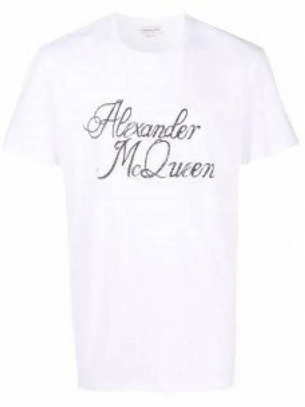 Signature Logo Short Sleeve T-Shirt White - ALEXANDER MCQUEEN - BALAAN 2