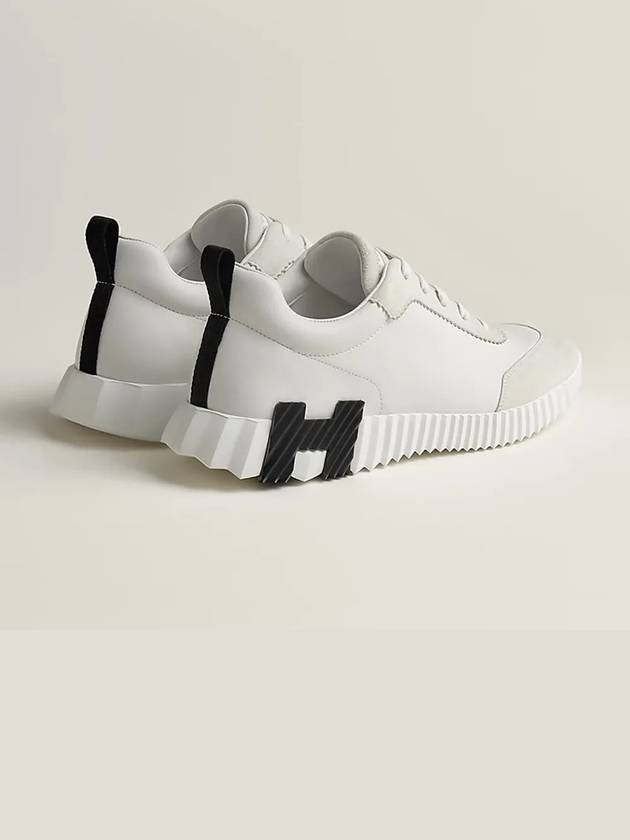 Bouncing Leather Low-Top Sneakers White - HERMES - BALAAN 3