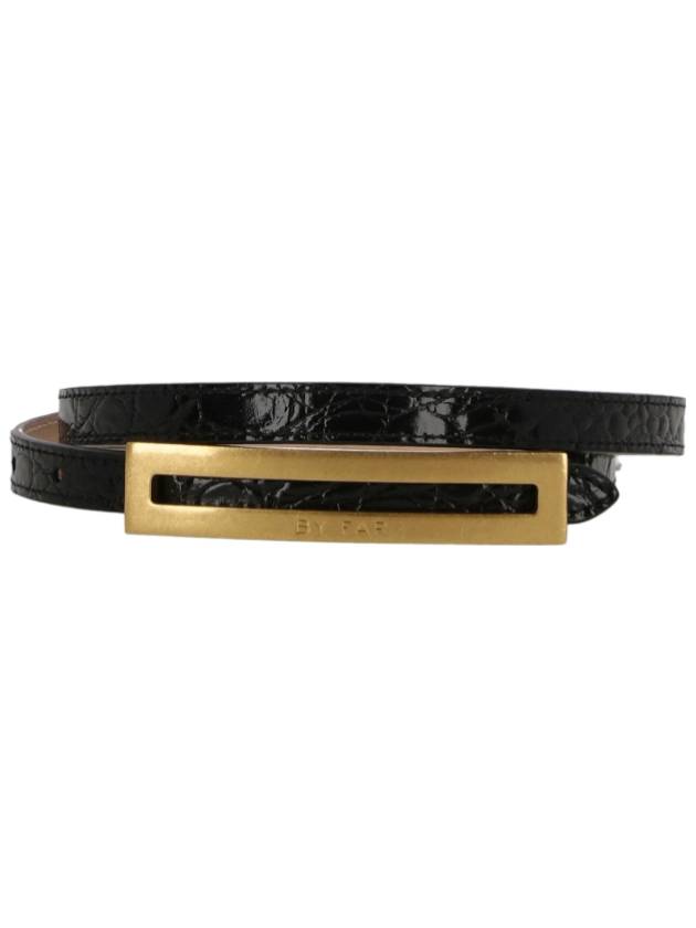 WoMen's Croco Leather Belt Black - BY FAR - BALAAN 1