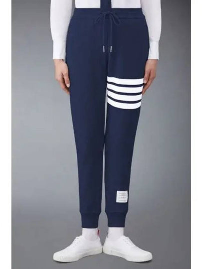 Women's Engineer 4 Bar Cotton Loopback Knit Track Pants Navy - THOM BROWNE - BALAAN 2