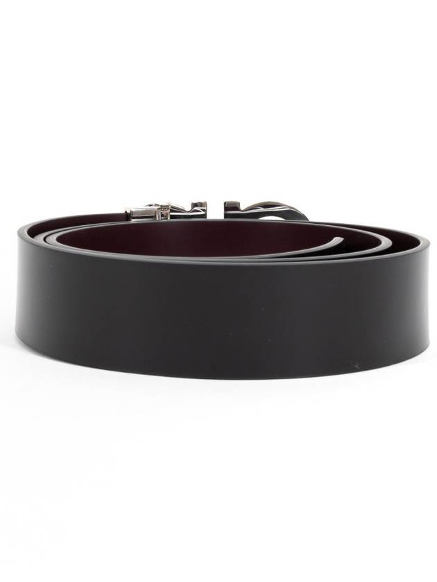 Gancini Reversible Leather Belt Black - SALVATORE FERRAGAMO - BALAAN 5