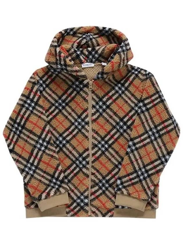 Kids Vintage Check Hooded Fleece Jacket Archive Beige - BURBERRY - BALAAN 6