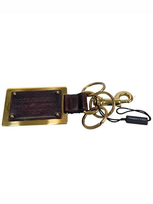 Vintage DG Logo Multipurpose Brown Gold Key Holder - DOLCE&GABBANA - BALAAN 1