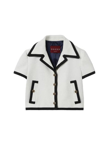 Cotton Tweed Jacket Off White - GUCCI - BALAAN 1