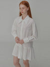 Cotton shirring mini shirt dress White - OPENING SUNSHINE - BALAAN 4