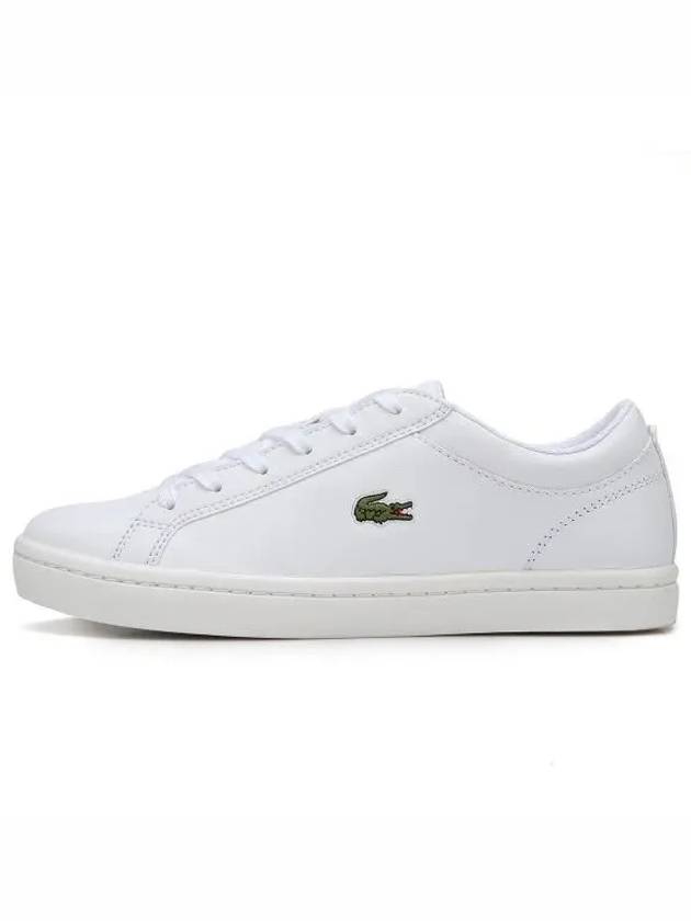 Straightset Leather Low Top Sneakers White - LACOSTE - BALAAN 2