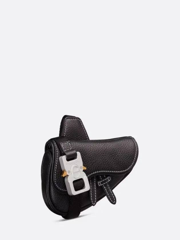 Nano Grained Calfskin Saddle Bag Black - DIOR - BALAAN 4