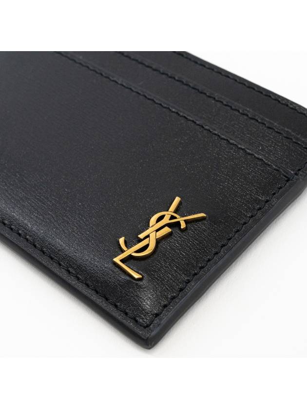Tiny Monogram Shiny Leather Card Case Black - SAINT LAURENT - BALAAN 4