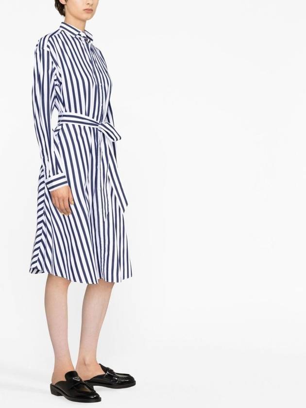 Striped Poplin Shirt Midi Dress Navy White - POLO RALPH LAUREN - BALAAN 4