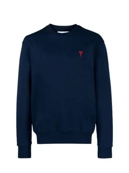 Small Heart Logo Sweatshirt Navy - AMI - BALAAN 2