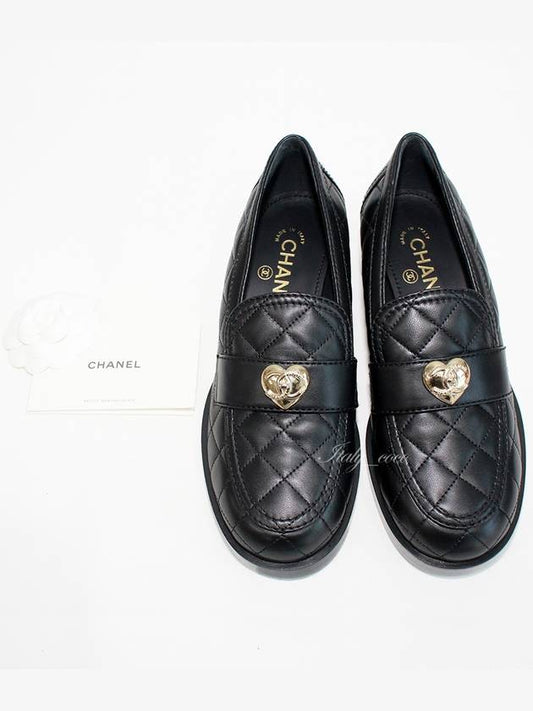 Gold Lettering Moccasin Loafers Black G45123 B14026 94305 - CHANEL - BALAAN 2