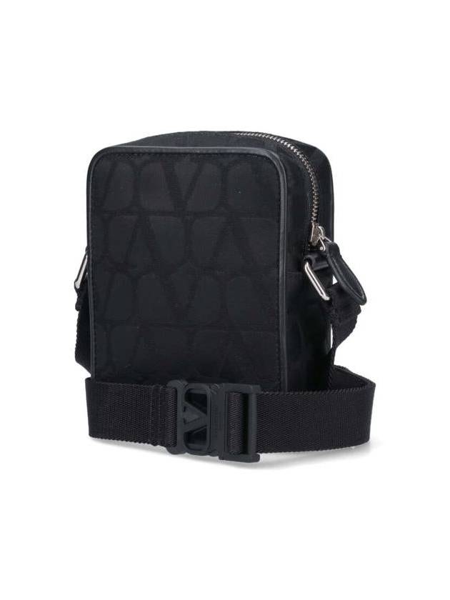 V Logo Pattern Cross Bag Black - VALENTINO - BALAAN 3