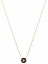 Kira Enamel Pendant Necklace Tory Gold Black - TORY BURCH - BALAAN 4