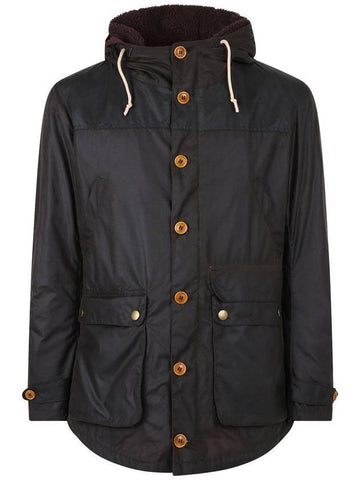 Game Waxed Cotton Hooded Jacket Olive - BARBOUR - BALAAN 1