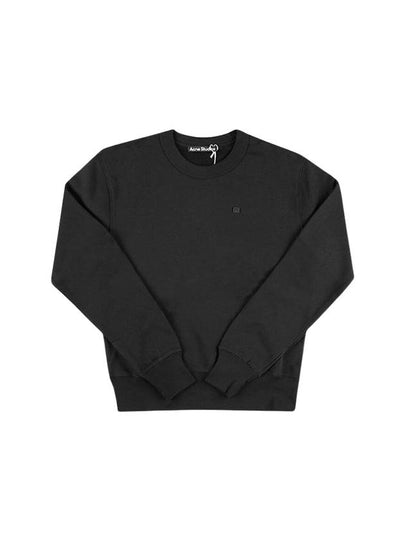 Face Logo Applique Cotton Sweatshirt Black - ACNE STUDIOS - BALAAN 2