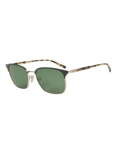 Square Metal Sunglasses Brown Green - SALVATORE FERRAGAMO - BALAAN 1