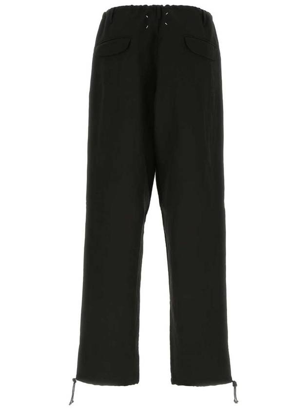 Back Stitch Linen Straight Pants Black - MAISON MARGIELA - BALAAN 3