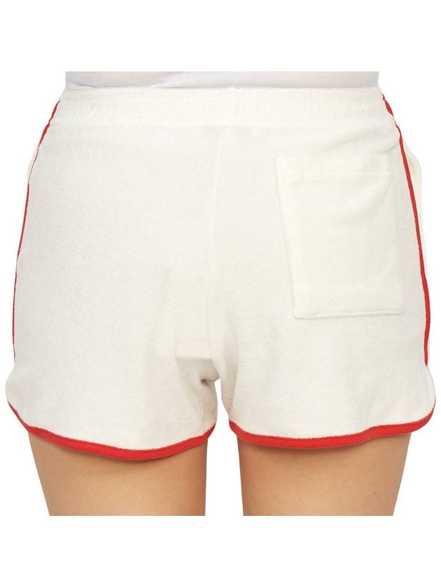 Women's Embroidered Logo Cotton Shorts White - SPORTY & RICH - BALAAN 8