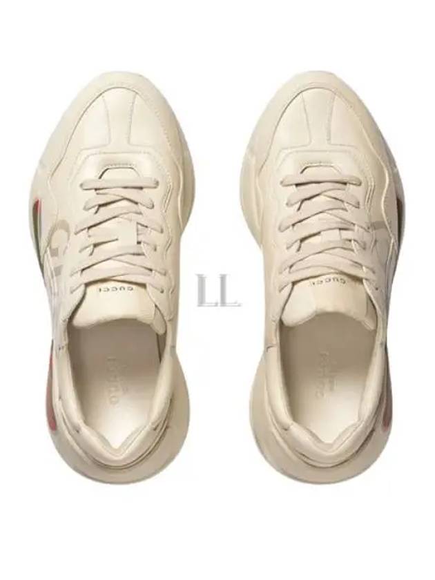 Rhyton Logo Leather Sneakers Ivory - GUCCI - BALAAN 2