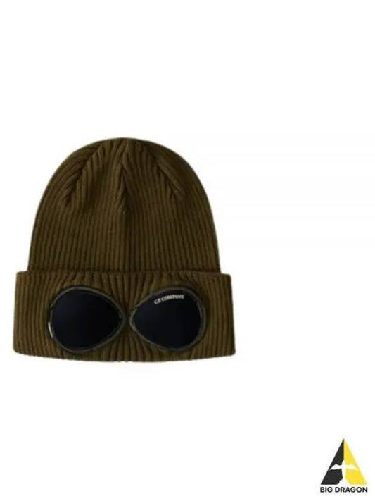 Goggle Detail Ribbed Beanie Green - CP COMPANY - BALAAN 2