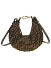 FF Jacquard Fabric Mini Cross Bag Brown - FENDI - BALAAN 2