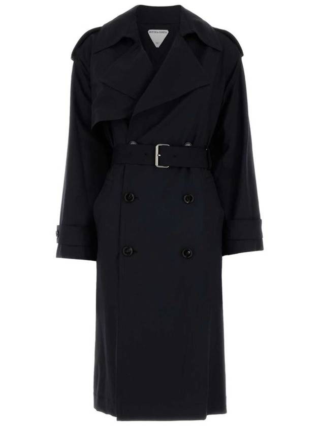 Fine wool trench coat midnight blue - BOTTEGA VENETA - BALAAN 2