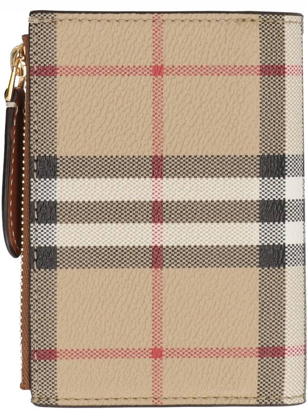 Vintage Check 2-Fold Half Wallet Beige - BURBERRY - BALAAN 4