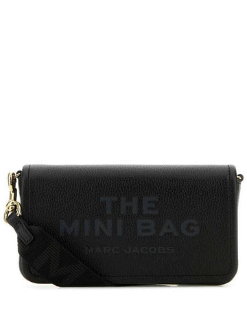 Mini Black Crossbody Bag With Engraved Logo In Hammered Leather Woman - MARC JACOBS - BALAAN 1