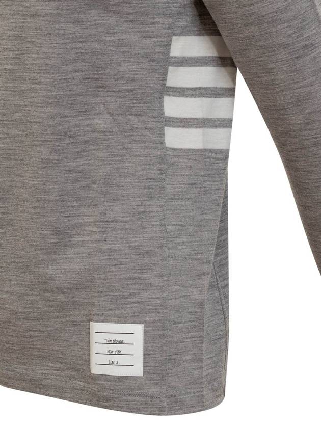 Wool Jersey 4-Bar Long Sleeve T-Shirt Light Grey - THOM BROWNE - BALAAN 5