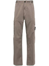 33908 Organic Cotton Satin Stretch Cargo Straight Pants Brown - STONE ISLAND - BALAAN 2