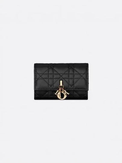 XS Lady Cannage Lambskin Half Wallet Black - DIOR - BALAAN 2