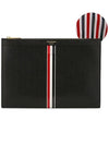 Intarsia Stripe Clutch Bag Black - THOM BROWNE - BALAAN 2