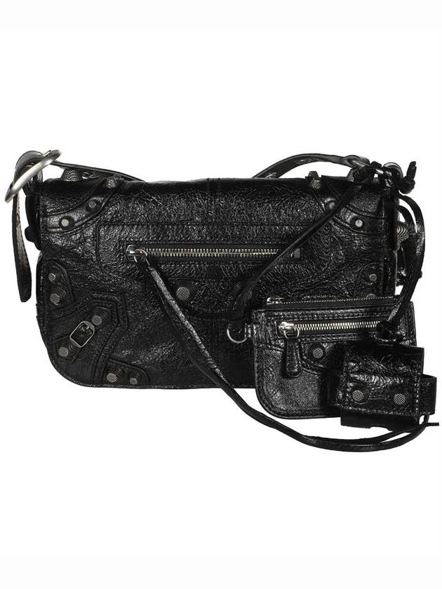 Zipper Stud Arena Lambskin Shoulder Bag Black - BALENCIAGA - BALAAN 3