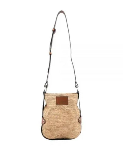 Logo Patch Raffia Cross Bag Beige - ISABEL MARANT - BALAAN 2