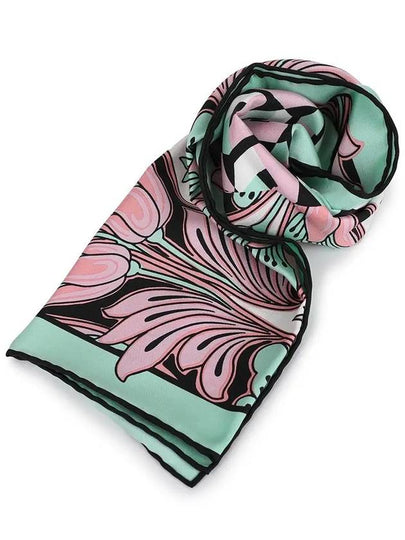 Printed Silk Twill Scarf Mint Petalus - PRADA - BALAAN 2