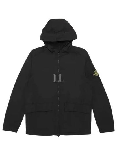 Batavia Garment Dyed Nylon Cotton Hooded Jacket Black - STONE ISLAND - BALAAN 2