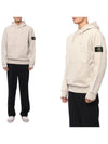 Signature Logo Patch Hoodie Beige - STONE ISLAND - BALAAN 3