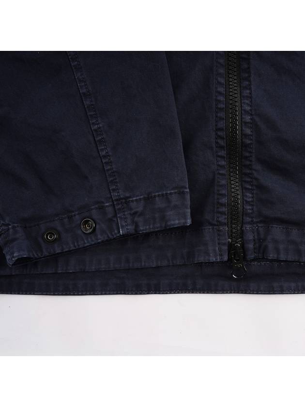 Garment Dyed Stretch Cotton Overshirt Navy - STONE ISLAND - BALAAN 7