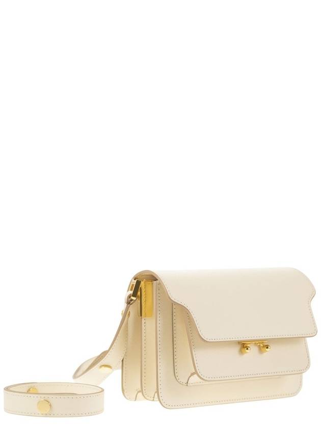 Trunk Saffiano Leather Shoulder Bag White - MARNI - BALAAN 5