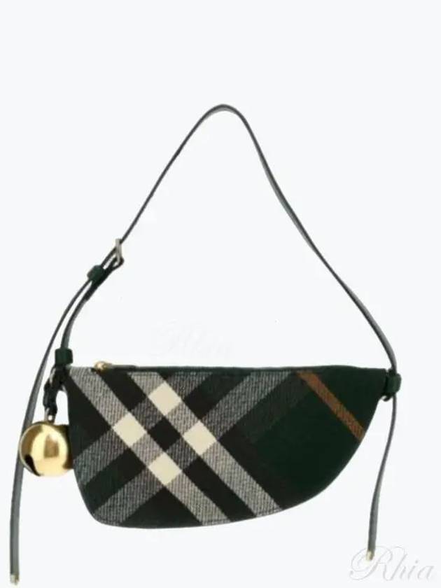 Mini Shield Checked Shoulder Bag Green - BURBERRY - BALAAN 2