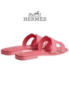 Oran Calfskin Sandals Rose Petale - HERMES - BALAAN 5