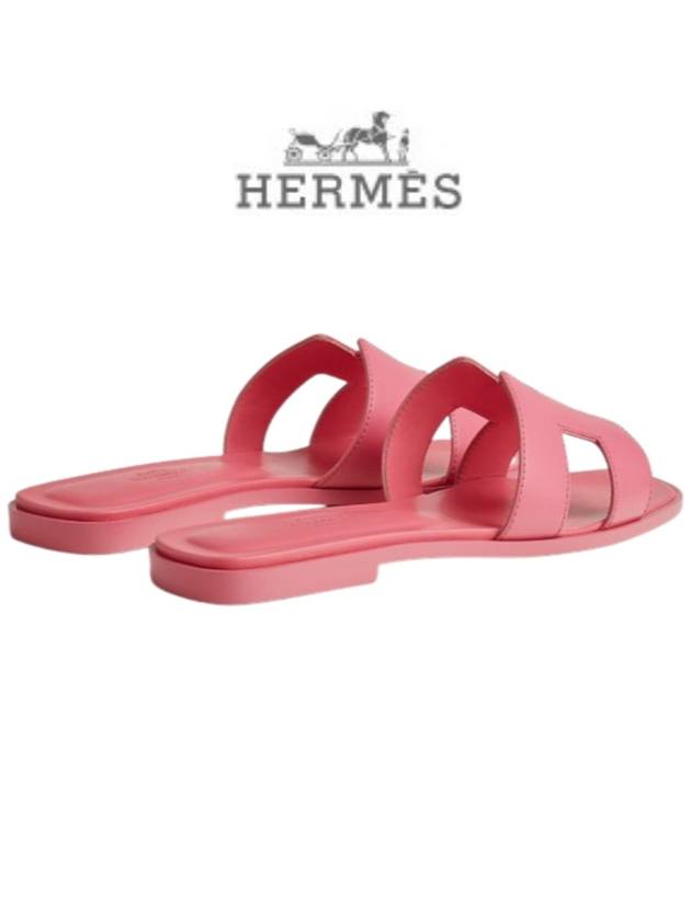 Oran Calfskin Sandals Rose Petale - HERMES - BALAAN 5