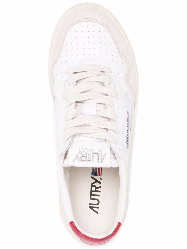 Medalist Leather Low-Top Sneakers Red White - AUTRY - BALAAN 5