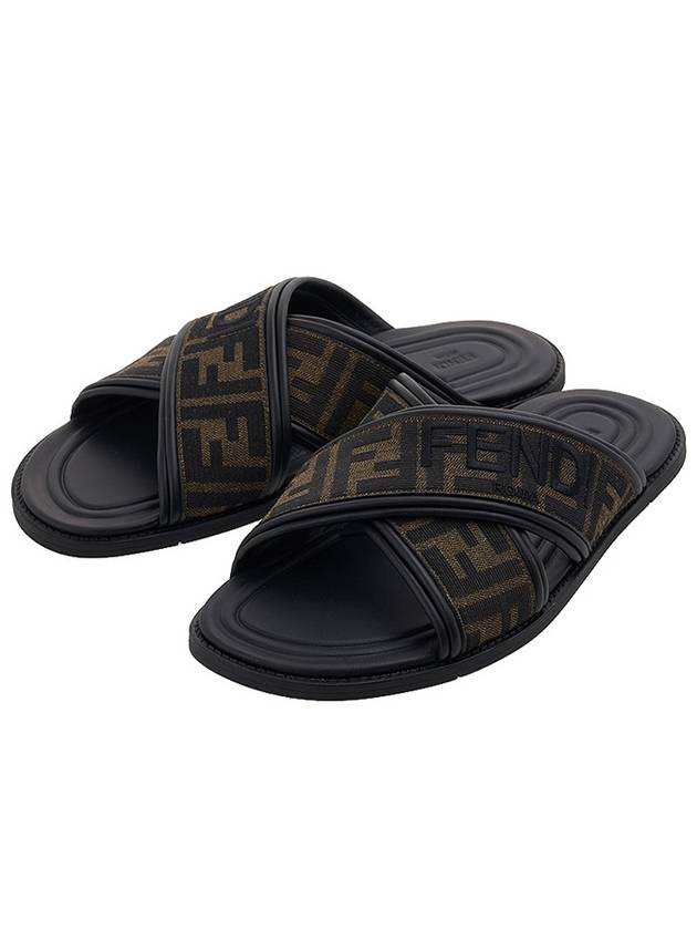 FF Logo Slipper Brown - FENDI - BALAAN 2