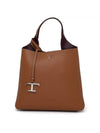 Logo Mini Leather Tote Bag Brown - TOD'S - BALAAN 1