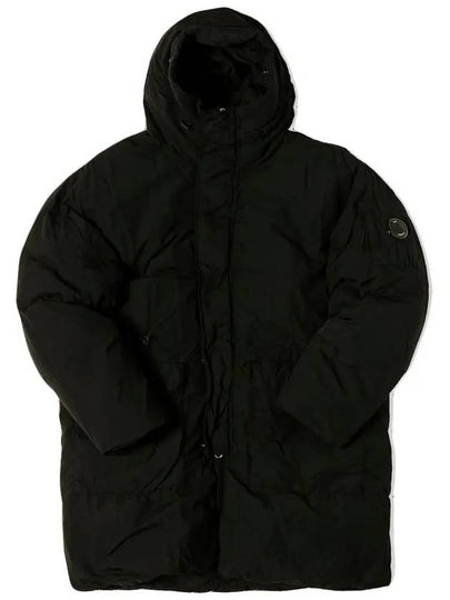 Flatt Nylon Lens Patch Pocket Down Hooded Jacket Black - CP COMPANY - BALAAN 2