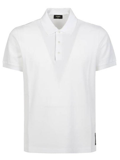 Piqué Polo Shirt White - FENDI - BALAAN 2